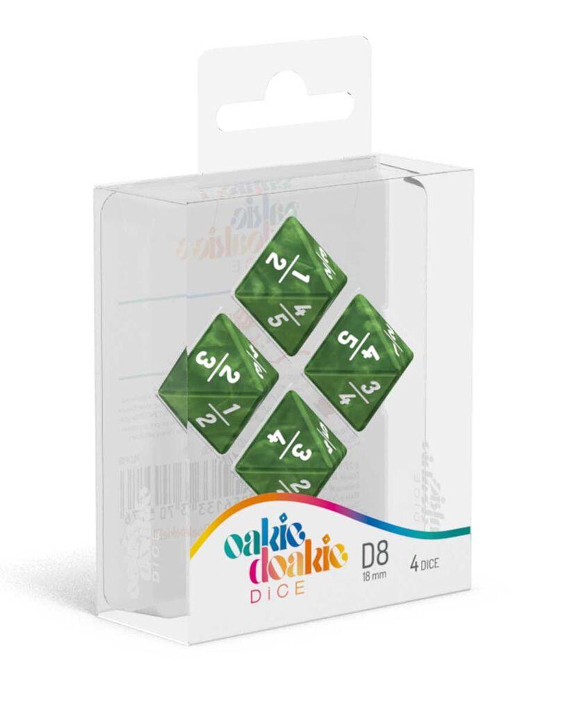 Kockice Oakie Doakie Dice D8 Dice 18 Mm Goyf Marble - Green (4)