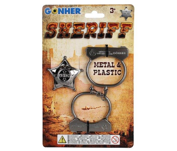 Igračka kaubojski bedž i lisice