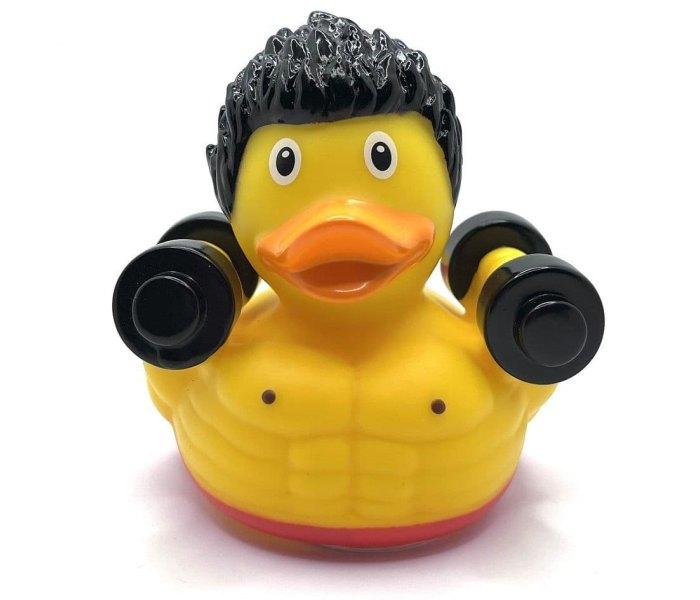 Gumena igračka Lilalu patka za kupanje bodibilder