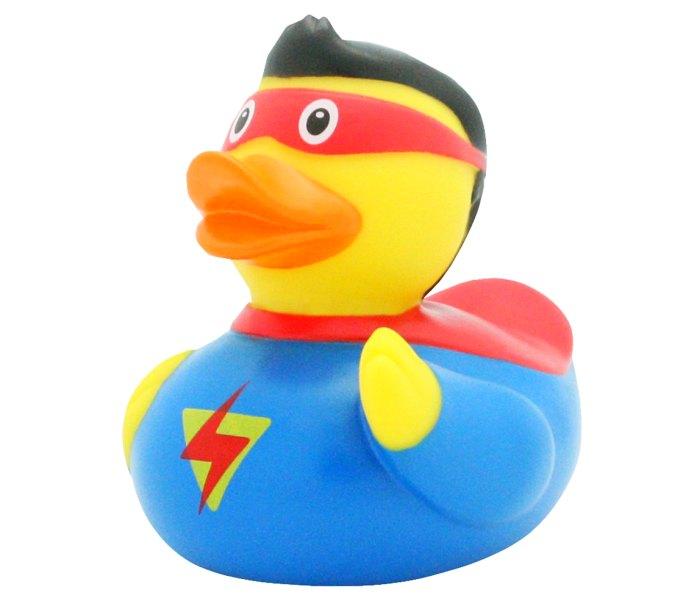 Gumena igračka Lilalu patka za kupanje superheroj