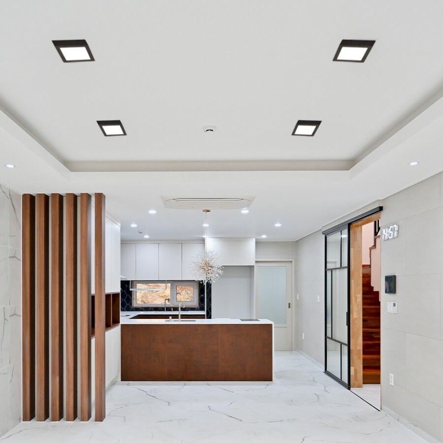 E-light LED panel 30W, Kvadratni, Nadgradni, 3000K, Crni