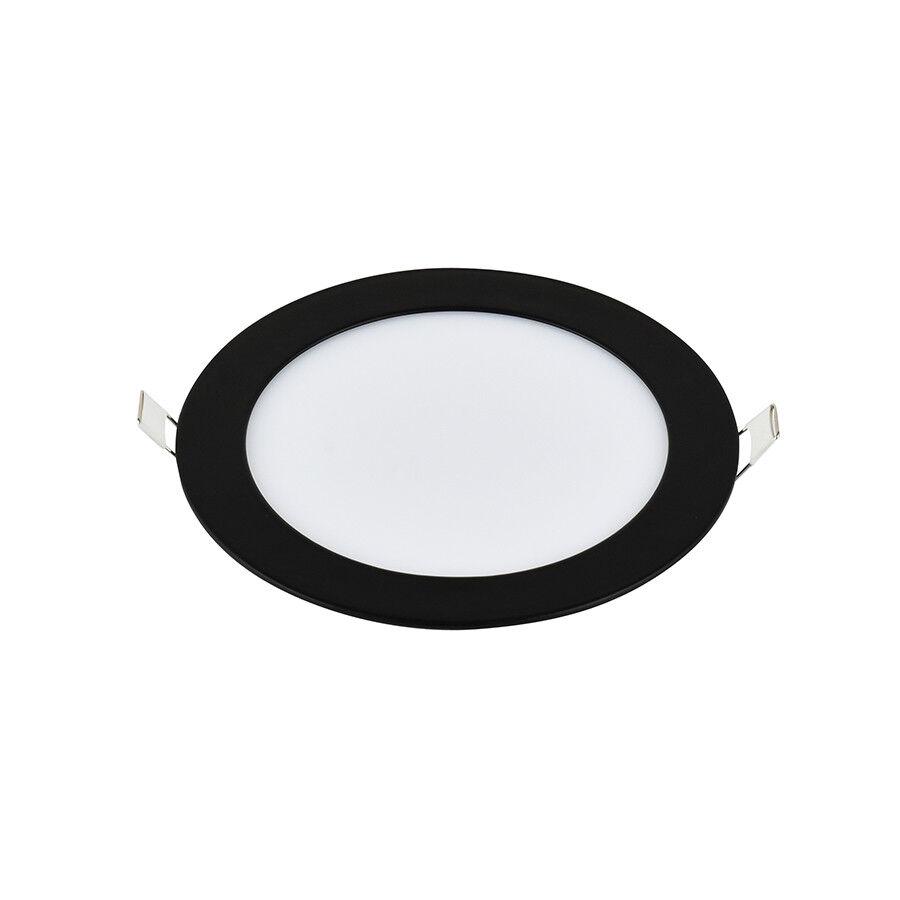 E-light LED panel 18W, Okrugli, Ugradni, 3000K, Crni