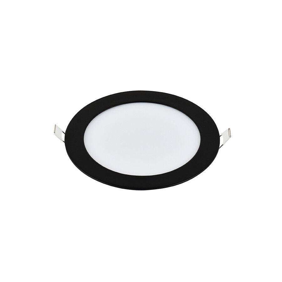 E-light LED panel 6W, Okrugli, Ugradni, 3000K, Crni