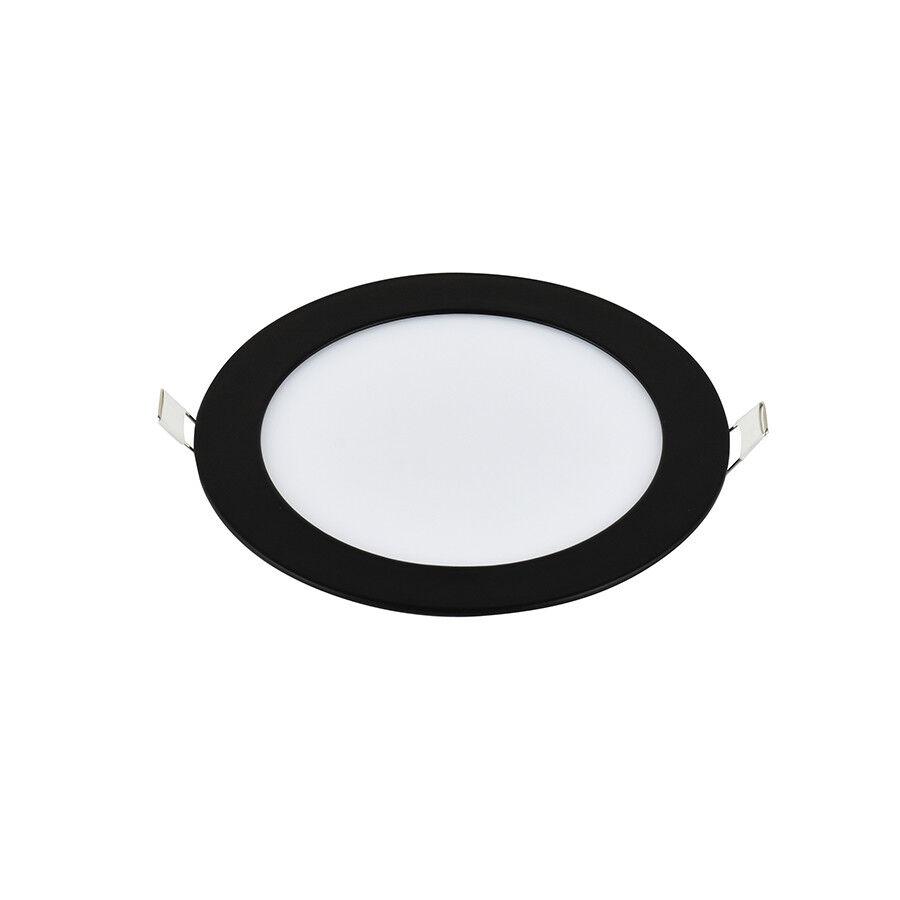 E-light LED panel 12W, Okrugli, Ugradni, 4000K, Crni
