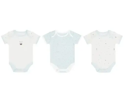 KikkaBoo Komplet bodija za novorođenčad Stripy Friends, 0-3m, 3 komada, Plavi