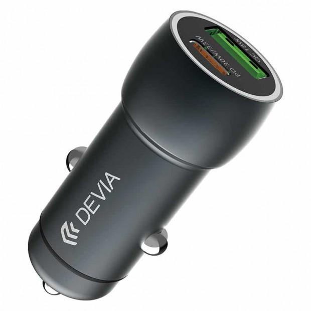 Devia auto punjač Extreme speed serije, PD, QC, 48W, crni