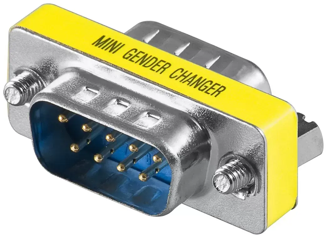 Goobay Adapter D-Sub serijski, muško - muški, 9 pin, Srebrni