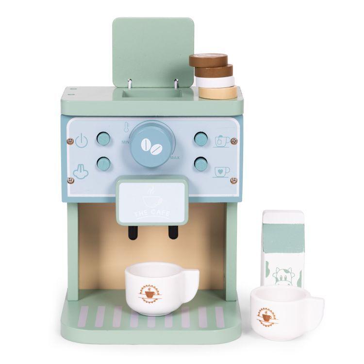 Eco Toys Dječiji drveni set Aparat za kafu, 8 dijelova, Svijetlo zelena