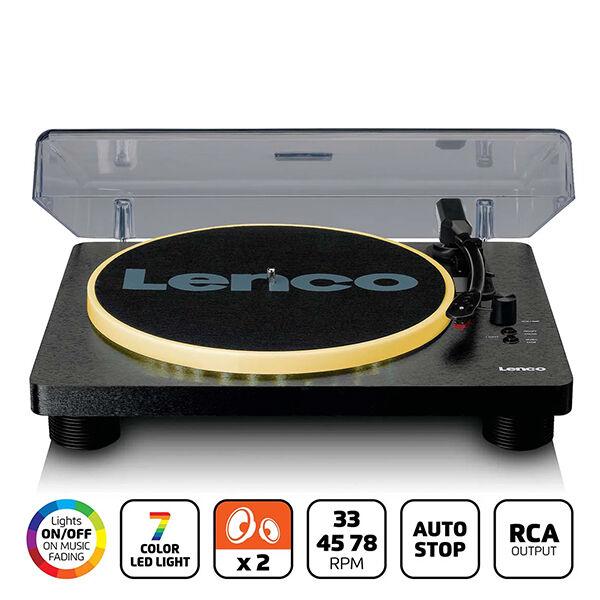 Lenco Gramofon Lenco LS-50LED USB, LED svijetlo, Crni