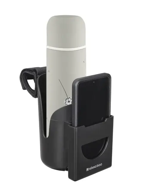 KikkaBoo Držač za flašice za kolica, Crni