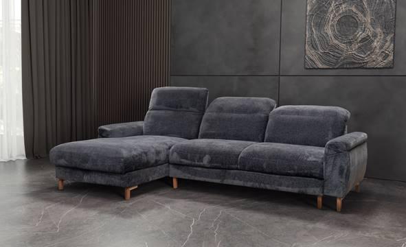 Sonaa Ugaona Garnitura Sonata S Leva S15, Noge Crne Stof Sivi