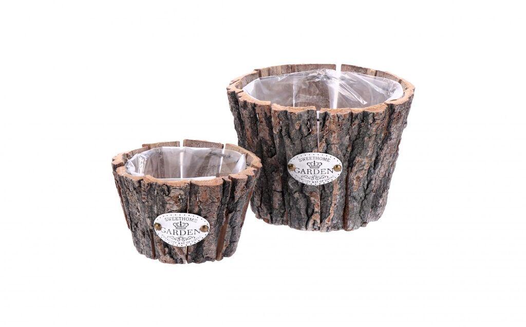 Drvena Okrugla Saksija 15*10Cm 112788