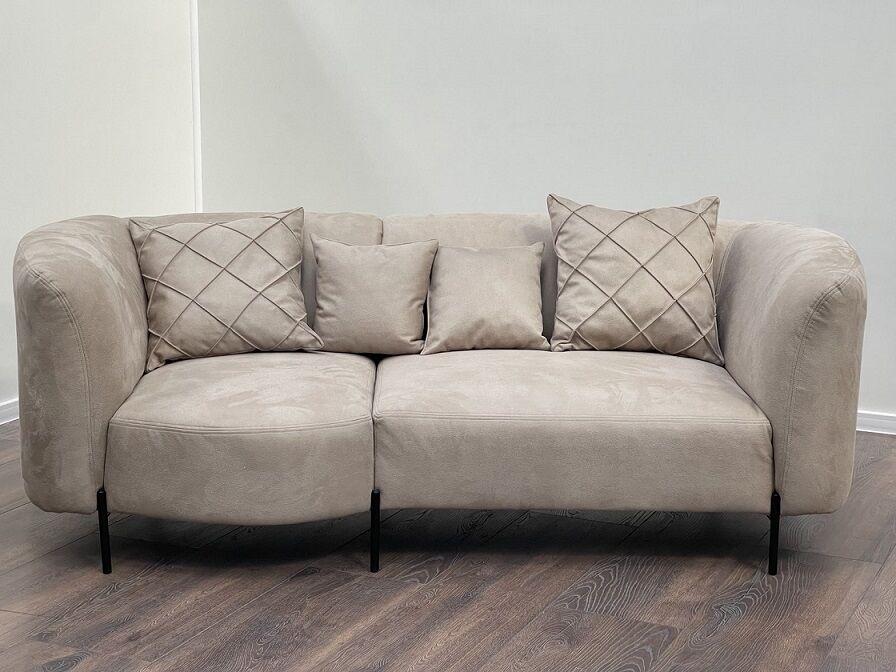 Maja Dvosjed Maja Stof Svijetlo Braon Sietle 24 Noge Crna Metal