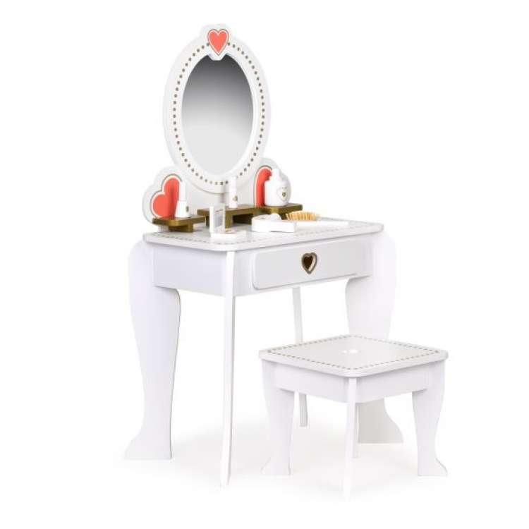 ECO TOYS Veliki sto za šminkanje za djecu Bijela