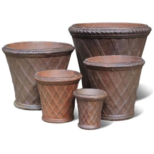 TKPOTTERY Saksija terakota Fi29xH25cm BASKET WEAVE PLANTER 29