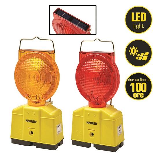 Maurer Lampa signalna za upozorenje crvena sa solarnim panelom