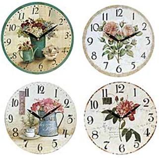 Koopman Zidni sat Fi28cm ,drvo Flowre Desing