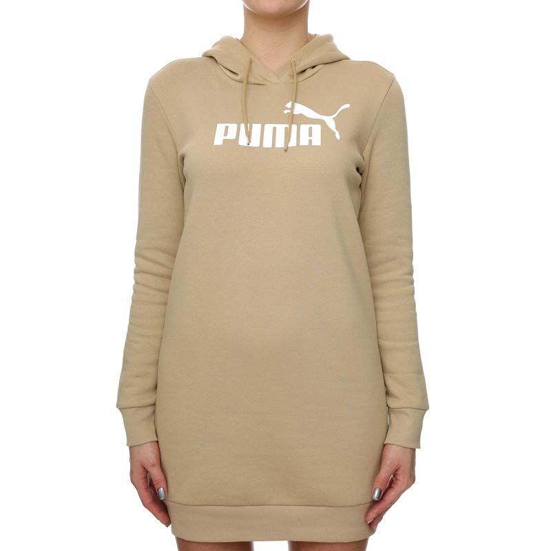 Puma Ženska duks haljina Ess Logo Hooded Dress Fl, Bež