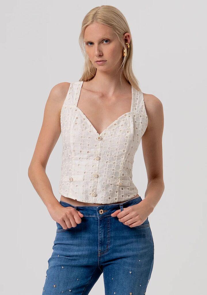 Fracomina Ženska majica SS26ŽRFR26SJ5010WB59, Krem