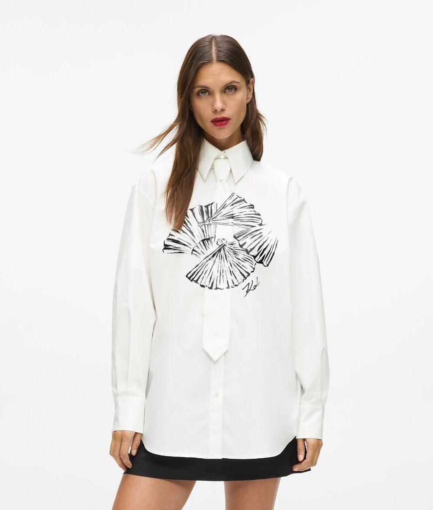 Karl Lagerfeld Ženska košulja SS26ŽRB1W11002100S6, Bijela