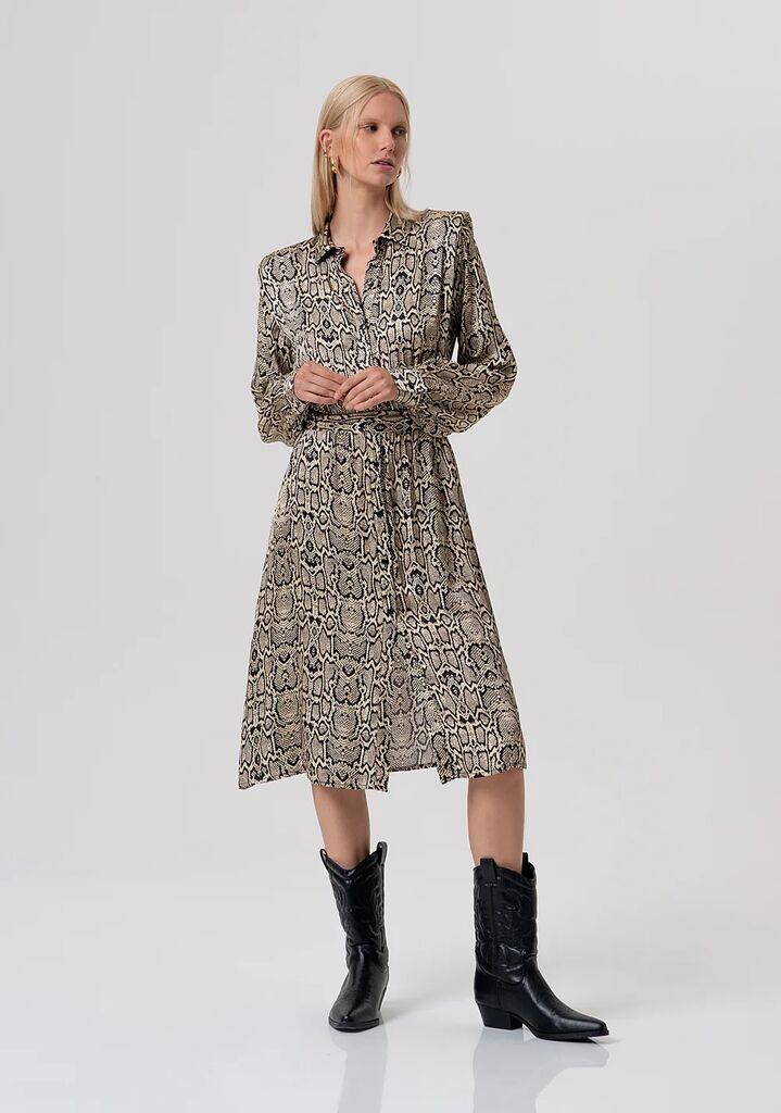 Fracomina Ženska haljina SS26ŽRFR26SD2011WF64, Krem-crna