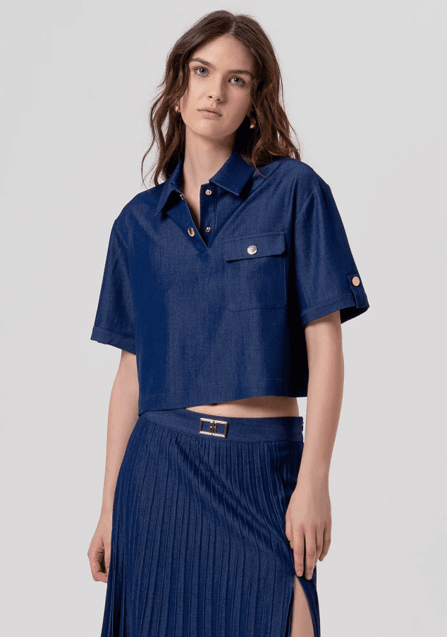 Fracomina Ženska bluza SS26ŽRFR26ST1015D117, Teget