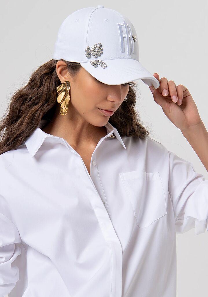 Fracomina Ženski kačket SS26ŽRFP26SA4001W278, Bijeli