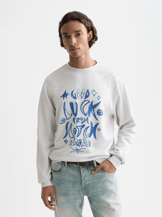 Scotch & Soda Muški duks SS26MRSS182830050, Sivi