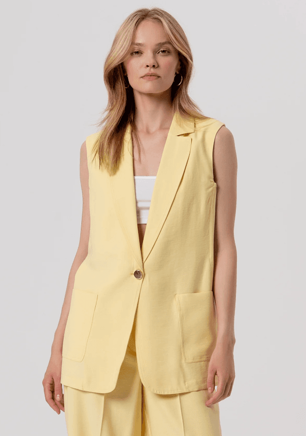 Fracomina Ženski prsluk SS26ŽRFY26SJ5012W108, Žuti