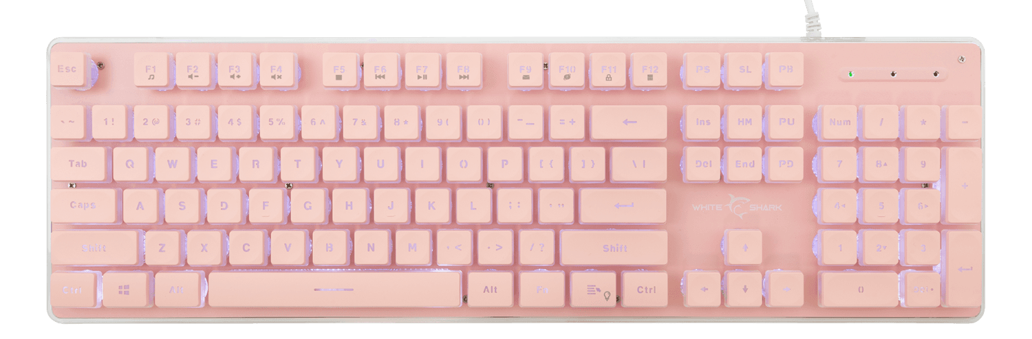 White Shark gejmerska tastatura WS GK 003141, Tachi USB, Membranska, Roza
