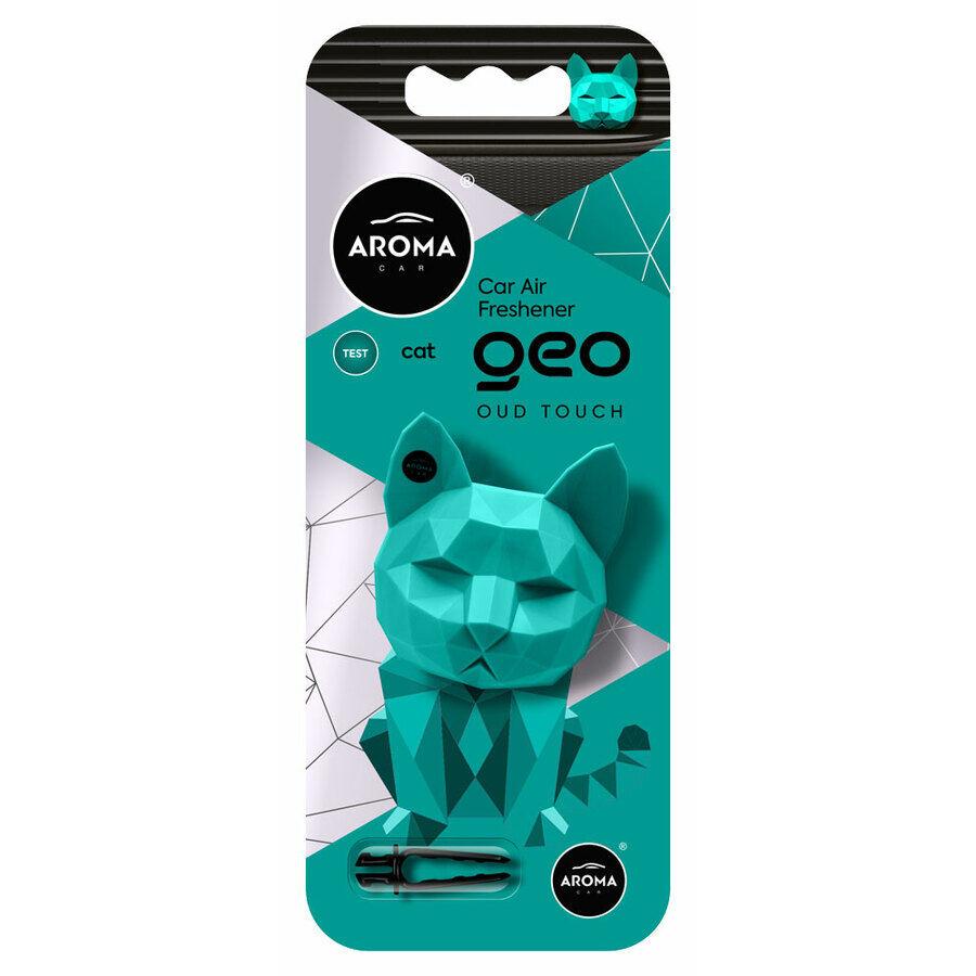 Aroma Car Polymer Geo Mačka Turquise Oud Tuch