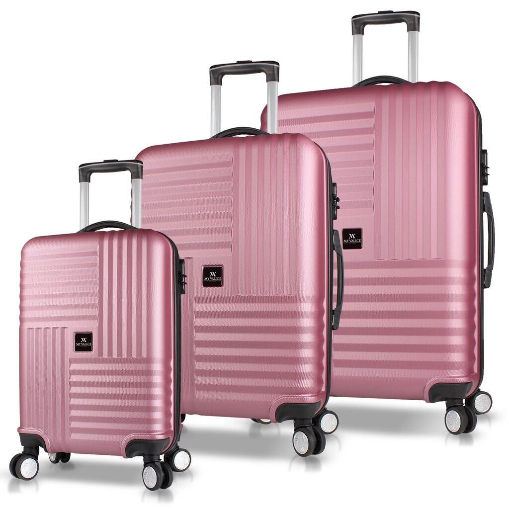 MyValice set kofera 8111, 3 dijela, ružičasto zlato
