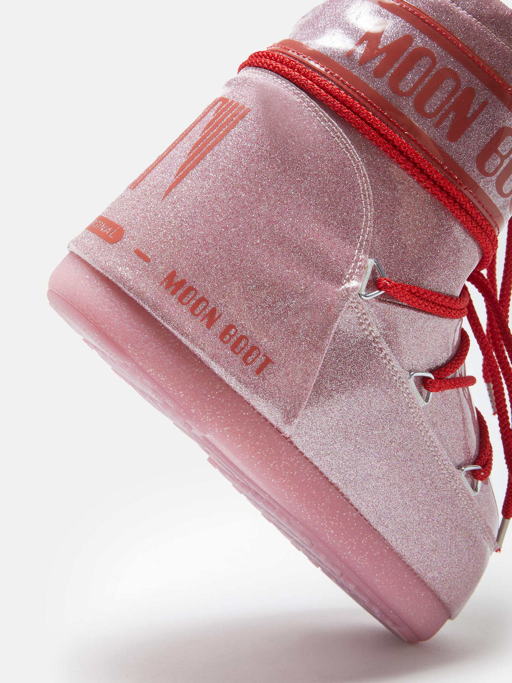 Moon Boot Icon Low Glitter čizme ženske, Roze