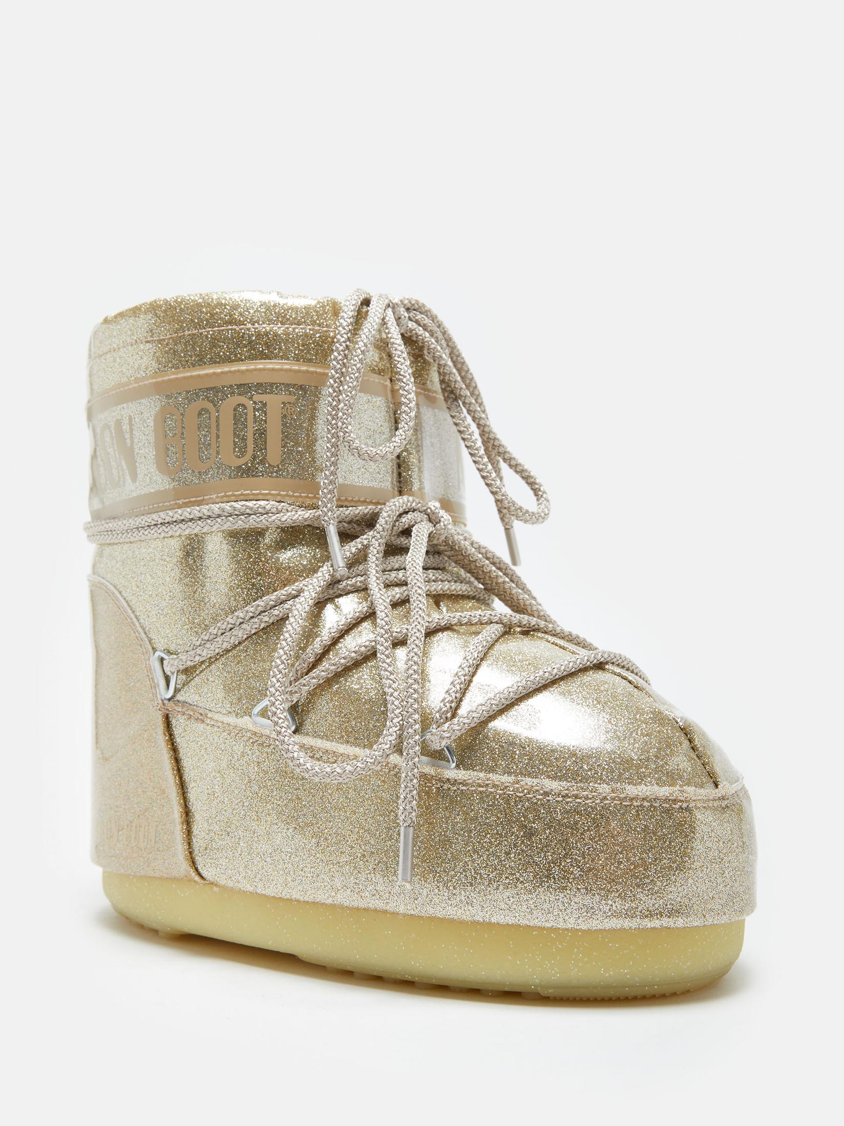 Moon Boot Icon Low Glitter čizme ženske, Zlatna boja