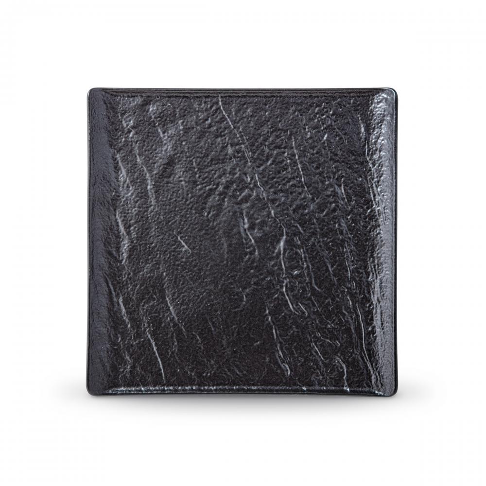 Kockasti  Tanjir U Crnoj Boji 27*27 Cm / Porcelan Slatestone Wl661107/A