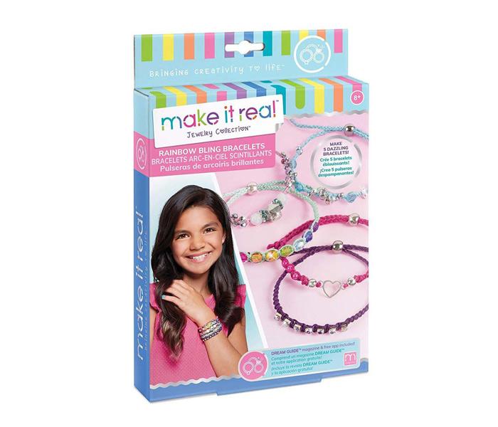 MAKE IT REAL Kreativni komplet za izradu narukvica za djevojčice Kolekcija nakita Rainbow Bling