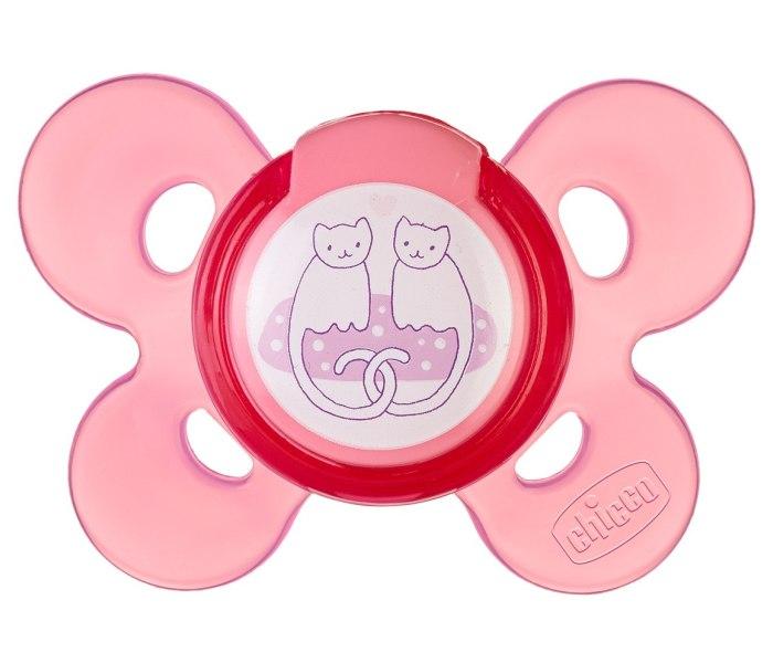 Chicco Varalica physio silikon 6-16m 1/1 0%bpa-roza comfort ,Crvena
