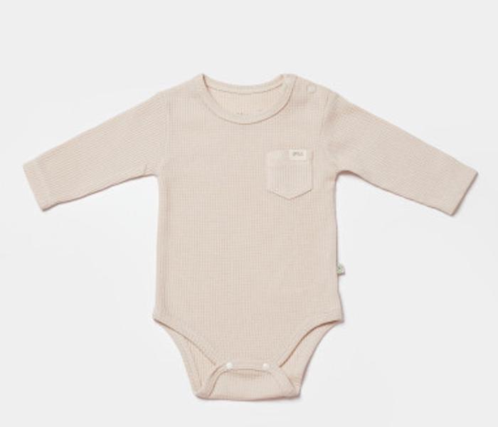 BiOrganic Bodi za bebe dugi rukav, Bež