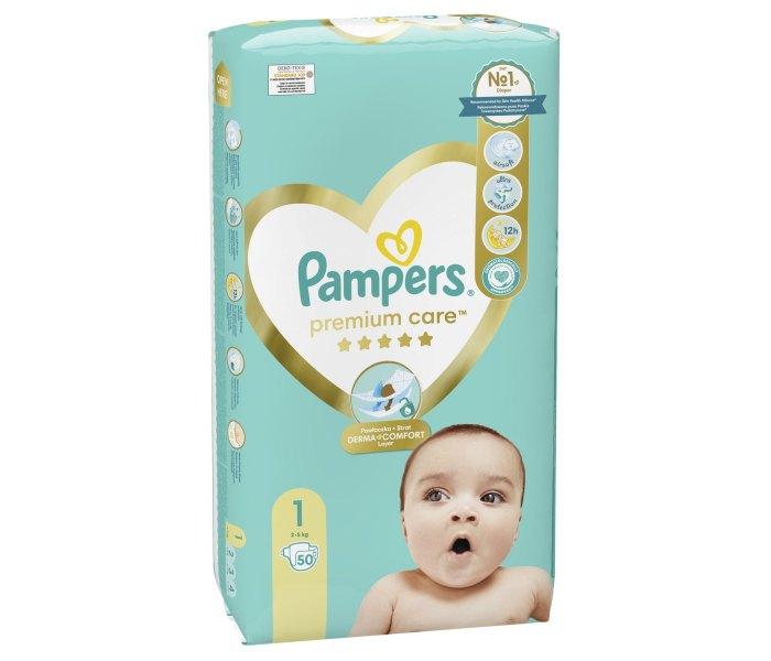 Pampers Premium Care pelene, vrijednosno pakiranje, veličina 1, 50 komada