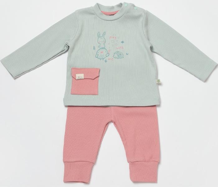 BiOrganic Bebi komplet, Zeleno/Rozi