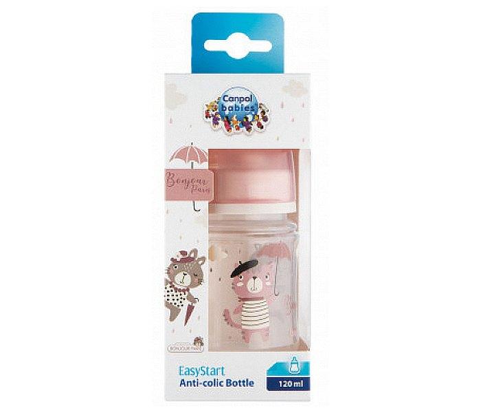 CANPOL BABIES Dječja flašica sa širokim vratom Easy Start pp Bonjour Paris 35/231 120 ml pink