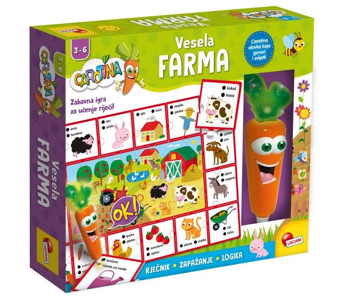 Lisciani Carotina edukativna igra vesela farma + čaobna olovka, Šarena