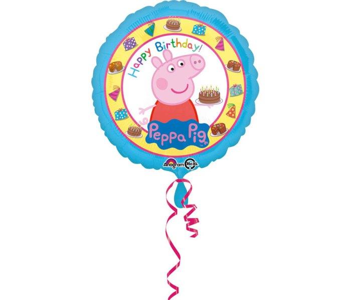 Amscan Klasični balon od folije Peppa Pig Happy Birthday okrugli 43cm, Šareni