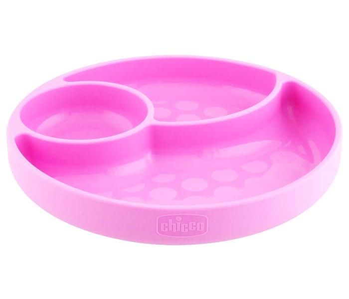 Chicco Tanjir silikonski pink sa pregradama 12m+, Roze