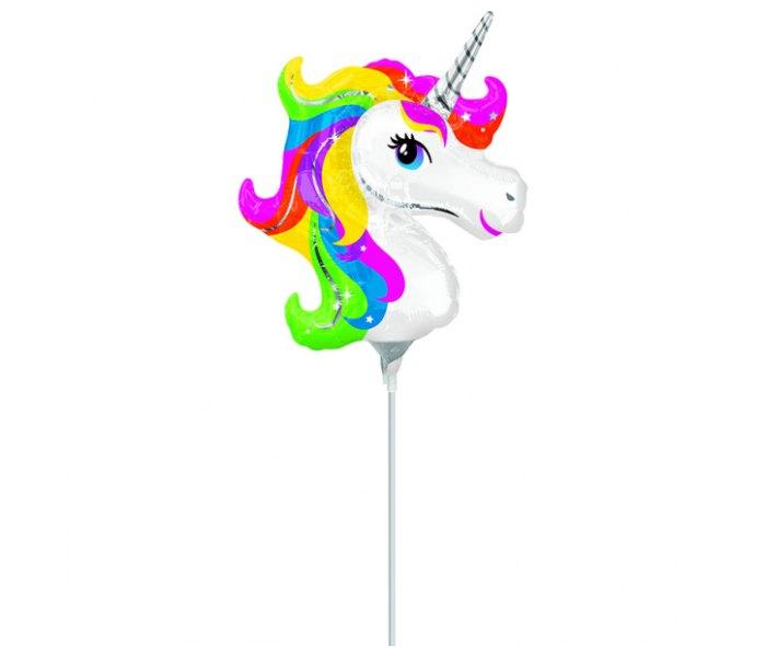 Amscan Mali balon od folije oblika Rainbow Unicorn, Bijeli