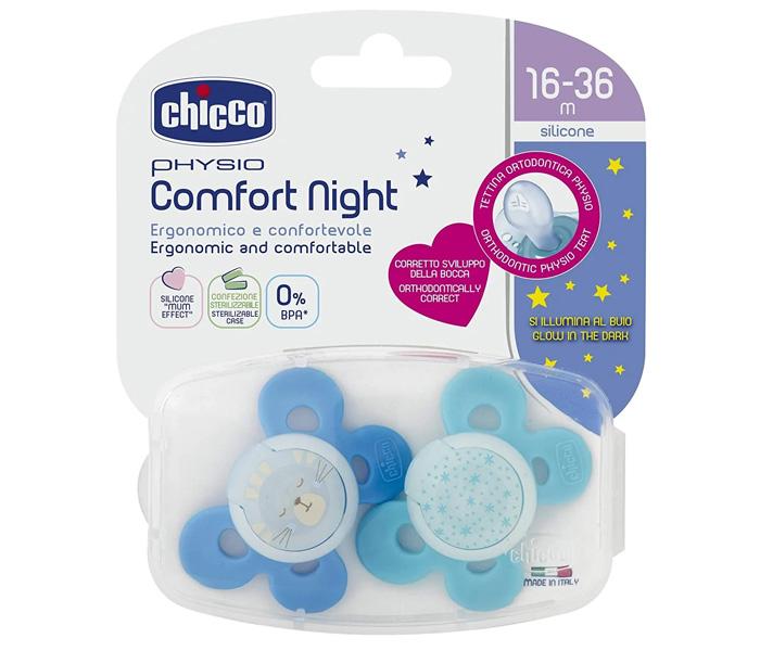 Chicco Varalica physio silikon 16-36m+ 2/1 0%bpa plava comfort ,Plava