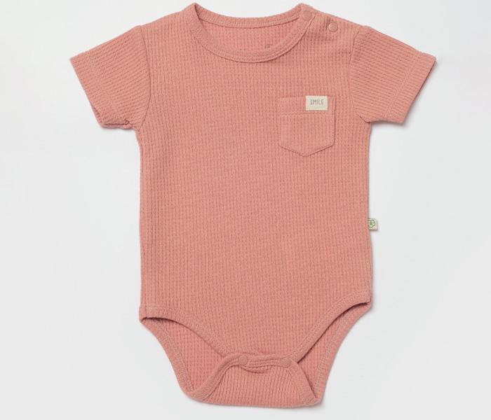 Biorganic Bebi bodi kratki rukav, Crveno/Braon