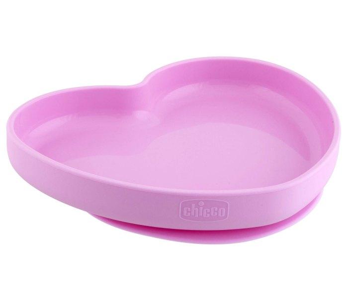 Chicco silikonska ploča, u obliku srca, 9m+, roza