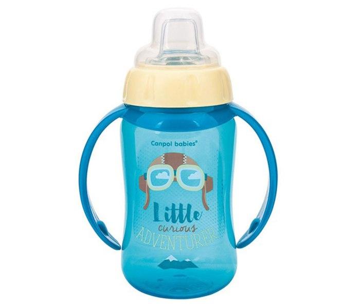 Canpol Šolja za bebe sa silikonskim kljunom i ruckama, Plava