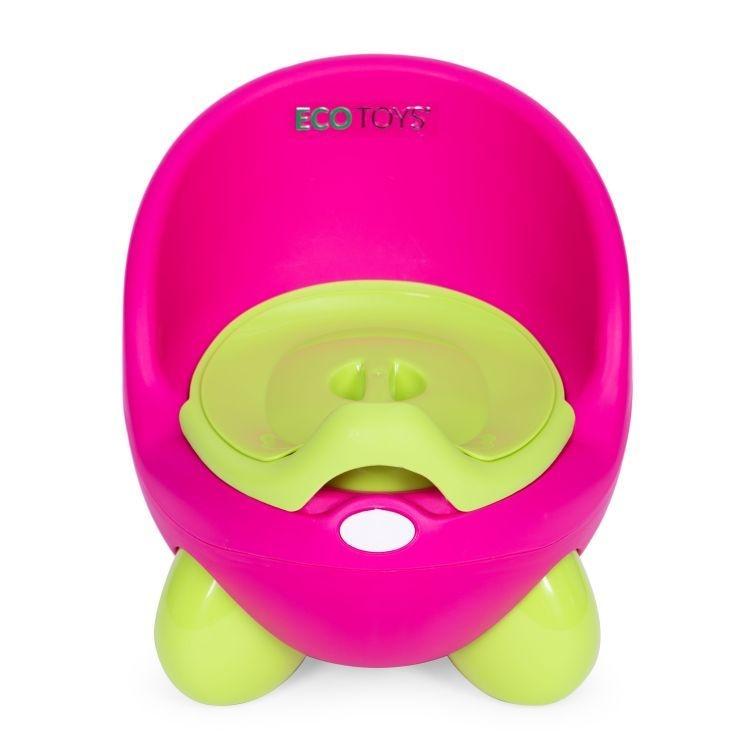 ECOTOYS Dječja kahlica s uklonjivim uloškom i neklizajućim nožicama, roze boje